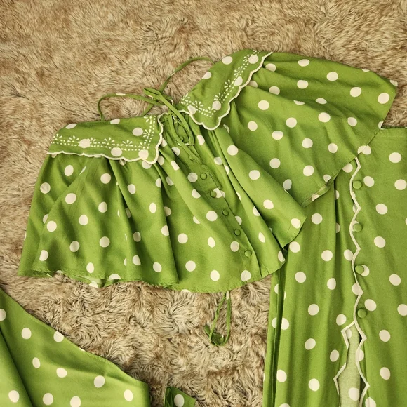 Free People Bali Audrey Set In Shamrock‎ Green Women's Size Large